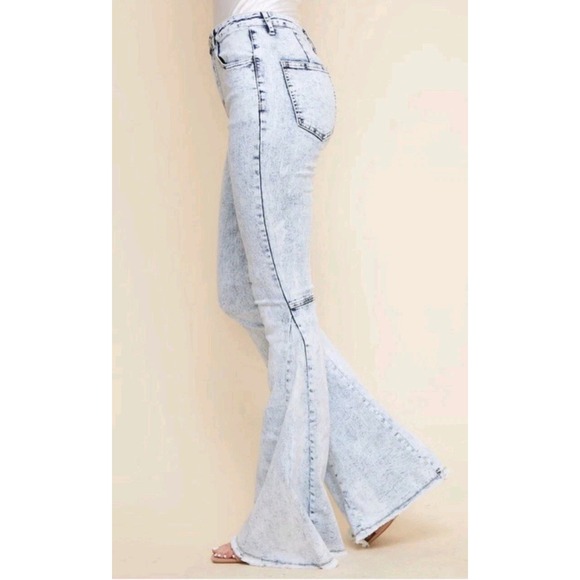 Altard State Self Jeans Flare Bell Bottom Pants Boho Light Wash Hippie Retro Y2K - Picture 2 of 8